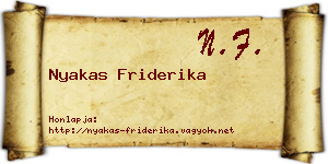 Nyakas Friderika névjegykártya